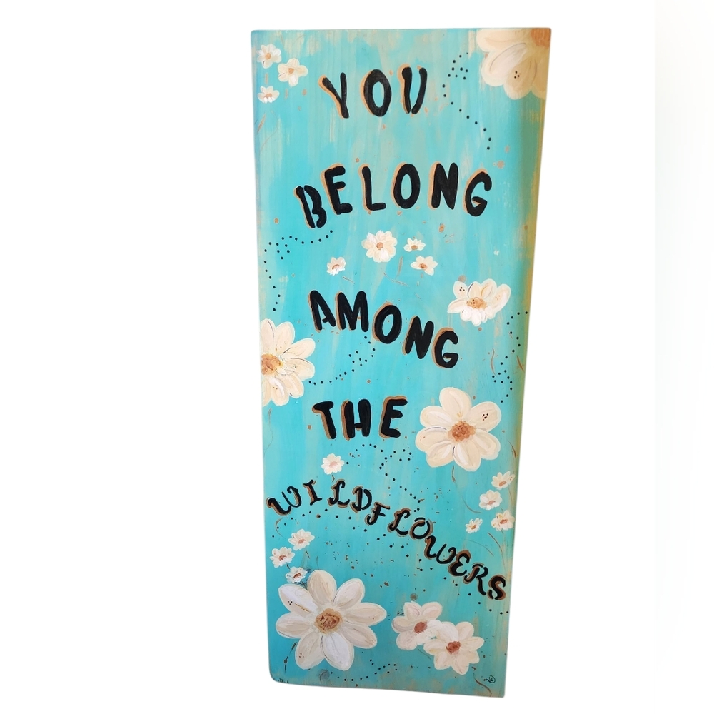 Hand Painted Wildflower Wood Sign